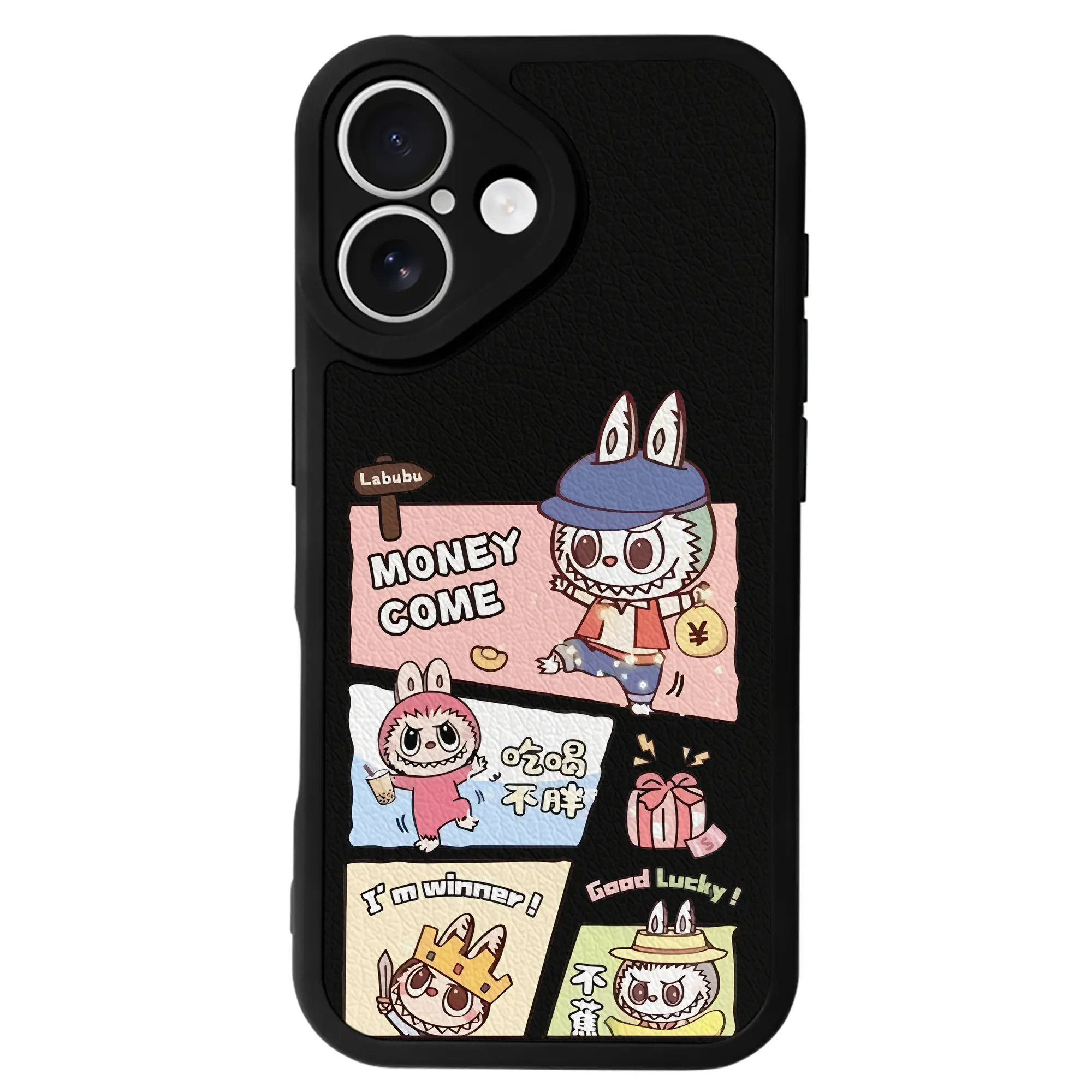 ラブブ グッズ モココ - IPhone 16シリーズ対応 ・ シリコンスマホケース ・ レザー調 ・ 高精度フィット ・ 耐衝撃 ・ ワイヤレス充電対応 ・ 精密カット